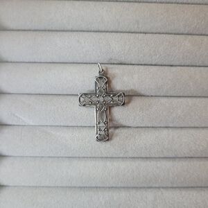 Vtg Sterling Silver Cross Pendant